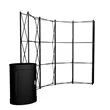 10' Curved ARISE Floor Display Hardware | https://www.bestnamebadges.com