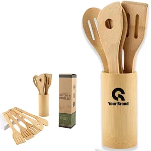 Home Use Healthy Bamboo kitchen Utensil Set With Packing Box | https://www.bestnamebadges.com