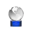 Globe Award on Paragon Base - Blue | https://www.bestnamebadges.com