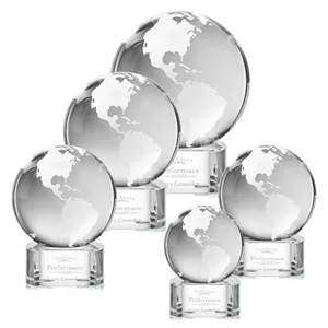 Globe Award on Paragon Base - Clear | https://www.bestnamebadges.com