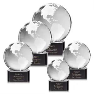 Globe Award on Paragon Base - Black | https://www.bestnamebadges.com