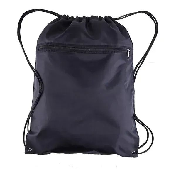 Drawstring Bags with Front Zipper Pocket