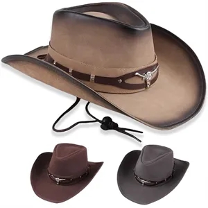 Leather Men's Western Cowboy Hat | https://www.bestnamebadges.com