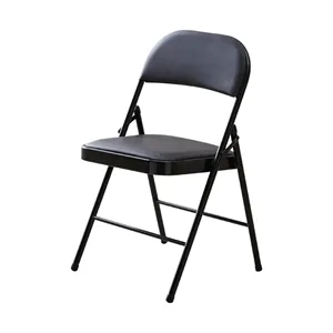 Black Folding Chairs with Padded Cushion