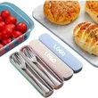 Portable Stainless Steel Cutlery Set with Storage Case | https://www.bestnamebadges.com