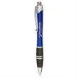 Silver Accent Grip Plastic Pen | https://www.bestnamebadges.com
