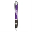 Silver Accent Grip Plastic Pen | https://www.bestnamebadges.com