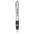Silver Accent Grip Plastic Pen | https://www.bestnamebadges.com