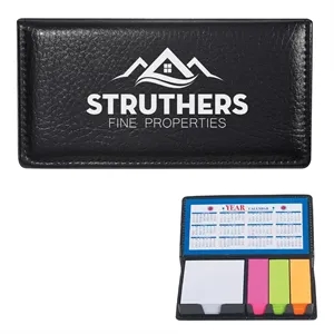 Leather Look Case Of Sticky Notes With Calendar | https://www.bestnamebadges.com