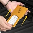 Vegan Leather Luggage Tag with Loop Strap | https://www.bestnamebadges.com