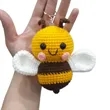 Handmade Crochet Bee Keychain | https://www.bestnamebadges.com