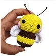 Handmade Crochet Bee Keychain | https://www.bestnamebadges.com