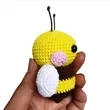 Handmade Crochet Bee Keychain | https://www.bestnamebadges.com