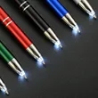 LED Ballpoint Pen with Stylus Tip | https://www.bestnamebadges.com