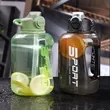 Large Sports Plastic Straw Water Bottle | https://www.bestnamebadges.com