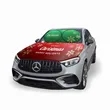 Custom Car Windshield Sun Shade & Engine Hood Cover kit | https://www.bestnamebadges.com