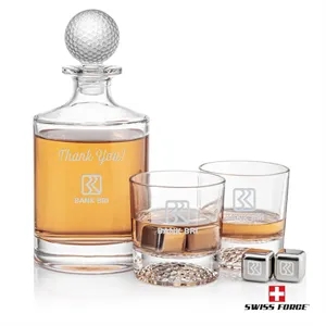 Fairway Decanter Set & Ice Cubes | https://www.bestnamebadges.com
