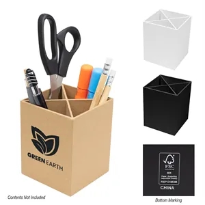 4 COMPARTMENT PEN & PENCIL CUP | https://www.bestnamebadges.com