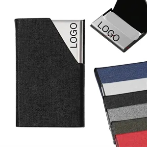 PU Leather Flap Magnetic Business Card Holder