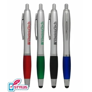 Union Printed, "Rio Retractable" Stylus Pen with Rubber Grip