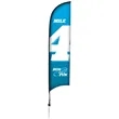 13' Premium Razor Sail Sign Flag, 1-Sided, Ground Spike | https://www.bestnamebadges.com