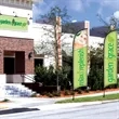 13' Premium Razor Sail Sign Flag, 1-Sided, Ground Spike | https://www.bestnamebadges.com