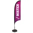 7' Premium Razor Sail Sign Flag, 1-Sided, Scissor Base | https://www.bestnamebadges.com