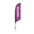 7' Premium Razor Sail Sign Flag, 1-Sided, Ground Spike | https://www.bestnamebadges.com