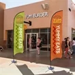 13' Premium Razor Sail Sign Flag, 2-Sided, Scissor Base | https://www.bestnamebadges.com