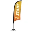 9' Premium Razor Sail Sign Flag, 1-Sided, Scissor Base | https://www.bestnamebadges.com
