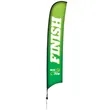 17' Premium Razor Sail Sign Flag, 1-Sided, Ground Spike | https://www.bestnamebadges.com
