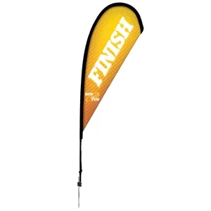 8' Premium Teardrop Sail Sign Flag, 1-Sided, Ground Spike