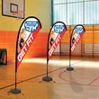 8' Premium Teardrop Sail Sign Flag, 2-Sided, Scissor Base | https://www.bestnamebadges.com