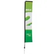 14.5' Premium Rectangle Sail Sign Flag 1-Sided, Ground Spike | https://www.bestnamebadges.com