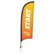 9' Premium Razor Sail Sign Flag, 1-Sided, Ground Spike | https://www.bestnamebadges.com