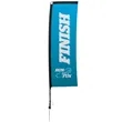 10' Premium Rectangle Sail Sign Flag, 1-Sided, Ground Spike | https://www.bestnamebadges.com