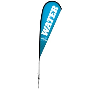 11.5' Premium Teardrop Sail Sign Flag, 1-Sided, Ground Spike