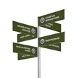 Wayfinding Rectangle Sign Post Kit (Eight Signs) | https://www.bestnamebadges.com