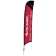 17' Elite Razor Nylon Sail Sign Flag, 1-Sided, Ground Spike | https://www.bestnamebadges.com
