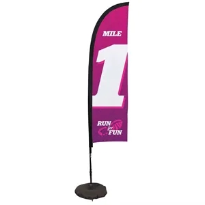 7' Premium Blade Sail Sign Flag, 1-Sided, Scissor Base