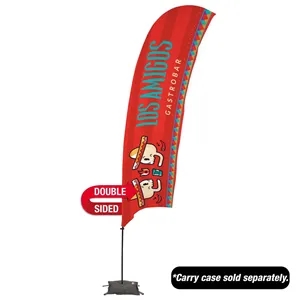 15' Value Razor Sail Sign Flag - 2-Sided with Cross Base