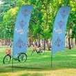 15' Value Razor Sail Sign Flag - 1-Sided with Cross Base | https://www.bestnamebadges.com