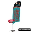 10.5' Value Razor Sail Sign Flag - 2-Sided with Cross Base | https://www.bestnamebadges.com