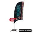 7.5' Value Razor Sail Sign Flag - 2-Sided with Cross Base | https://www.bestnamebadges.com