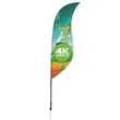 9' Streamline Sabre Sail Sign Flag, 1-Sided, Ground Spike | https://www.bestnamebadges.com