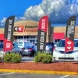 13' Streamline Razor Sail Sign Flag, 2-Sided, Ground Spike | https://www.bestnamebadges.com