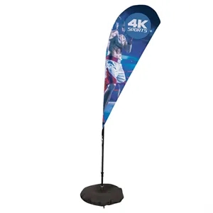 6' Streamline Teardrop Sail Sign Flag,1-Sided,3-Leg Scissor
