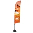 13' Streamline Razor Sail Sign Flag, 1-Sided, Scissor Base | https://www.bestnamebadges.com