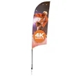 9' Streamline Razor Sail Sign Flag, 1-Sided, Ground Spike | https://www.bestnamebadges.com