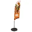 7' Streamline Razor Sail Sign Flag, 1-Sided, 3-Leg Scissor | https://www.bestnamebadges.com